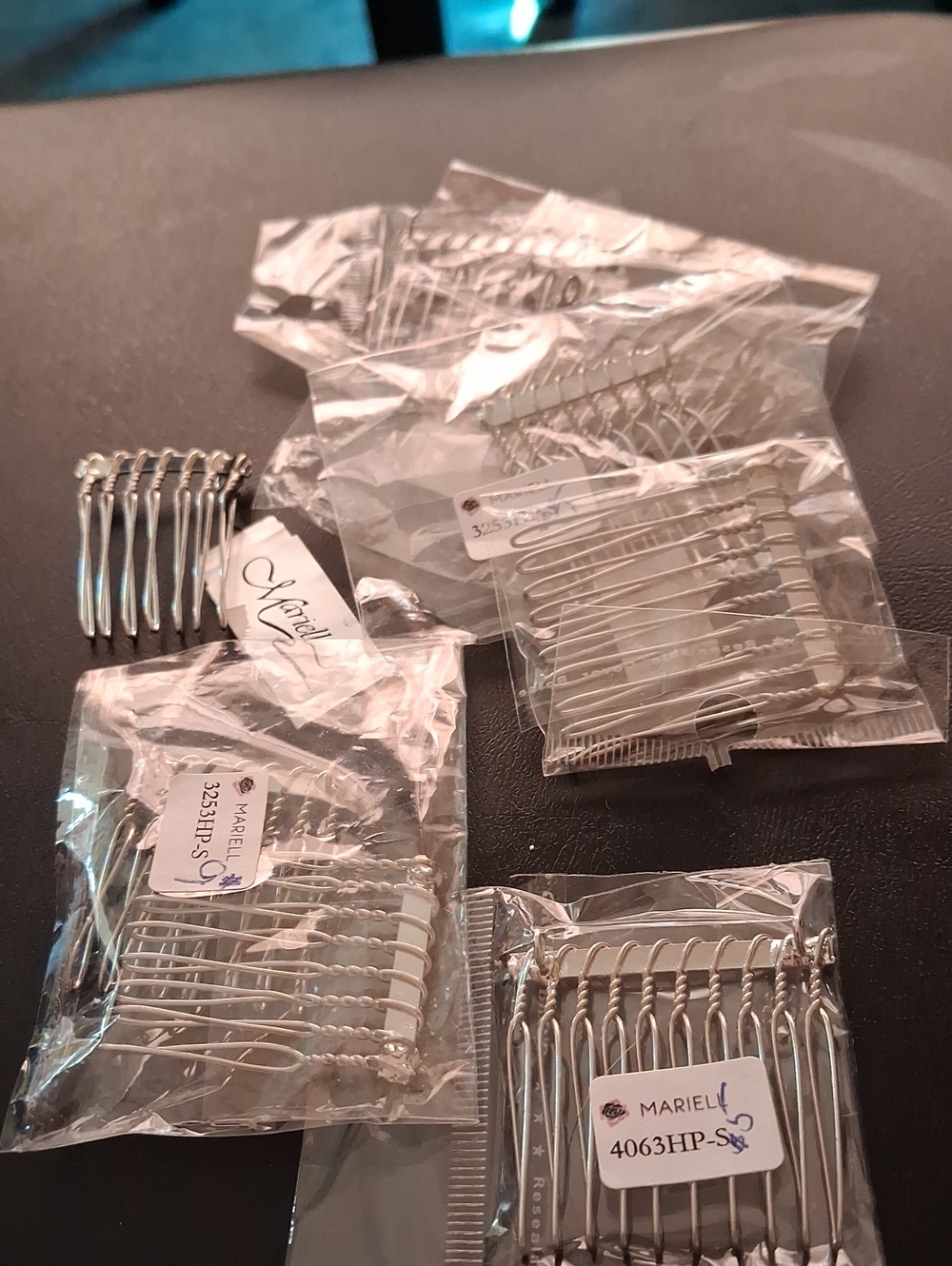 Silver Hair Comb Pins - Pack of Decorative Metal Combs Total Of 8 Pieces